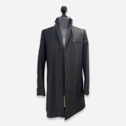 Lemon Bay Mantel Anthrazit Fischgrat