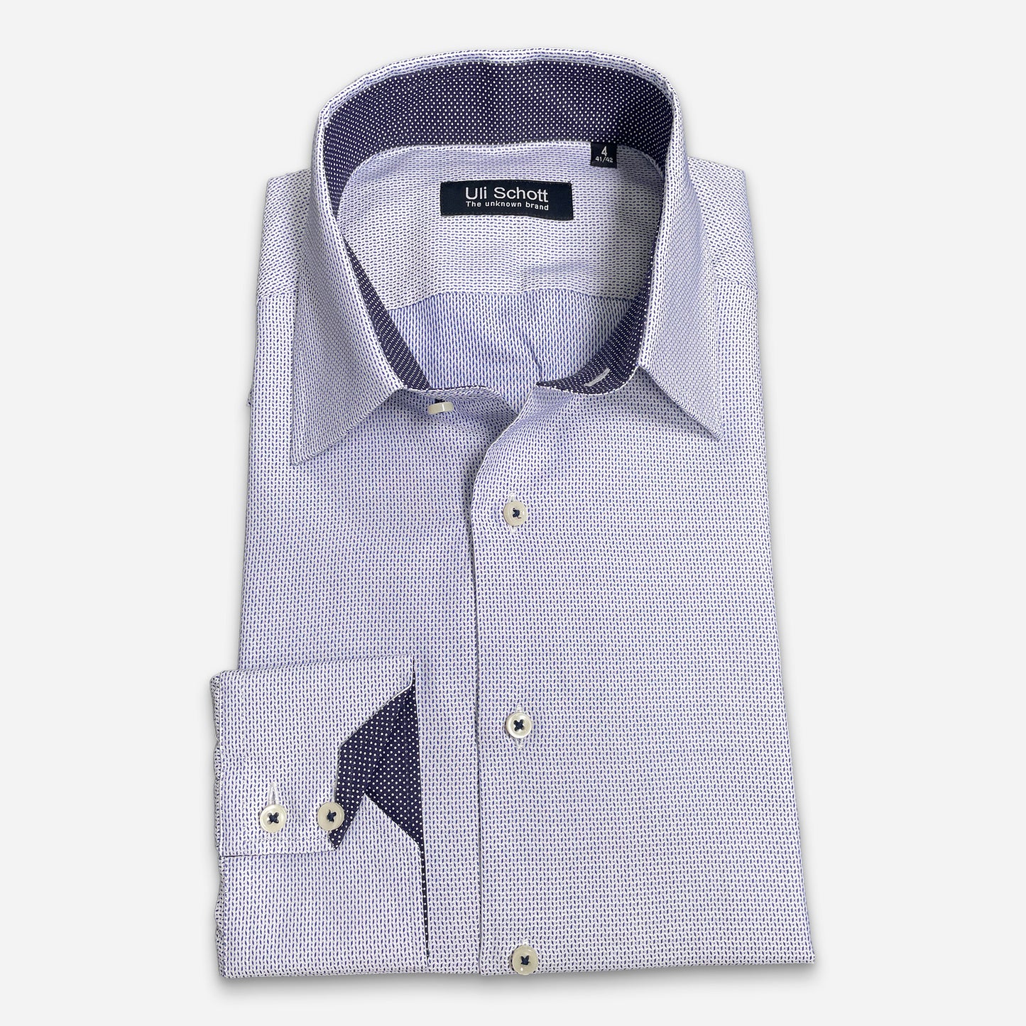 Santar Hemd Light-Blue Kleinmuster