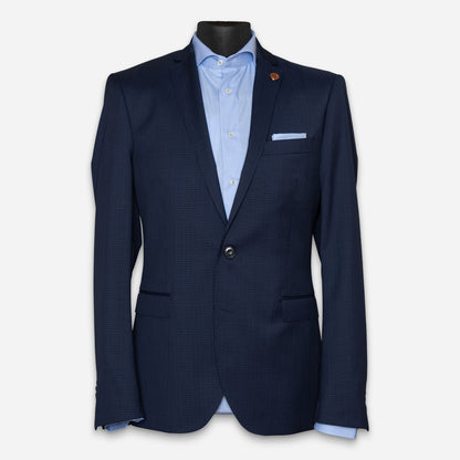 Leeds Anzug-Jacket Navy Mini-Karo