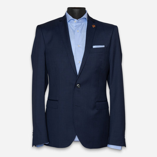 Leeds Anzug-Jacket Navy Mini-Karo