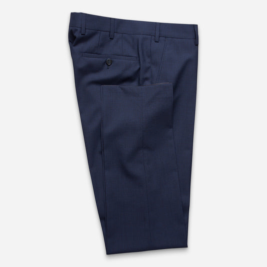 Malmö Anzug-Hose Navy Mini-Karo