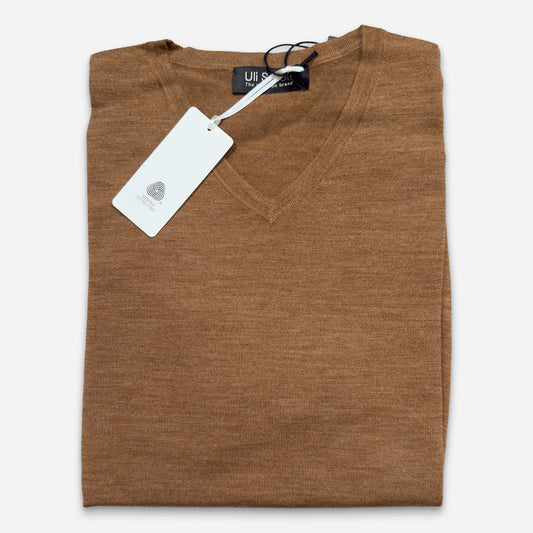 Geiranger Pullover V-Neck Camel-Brown