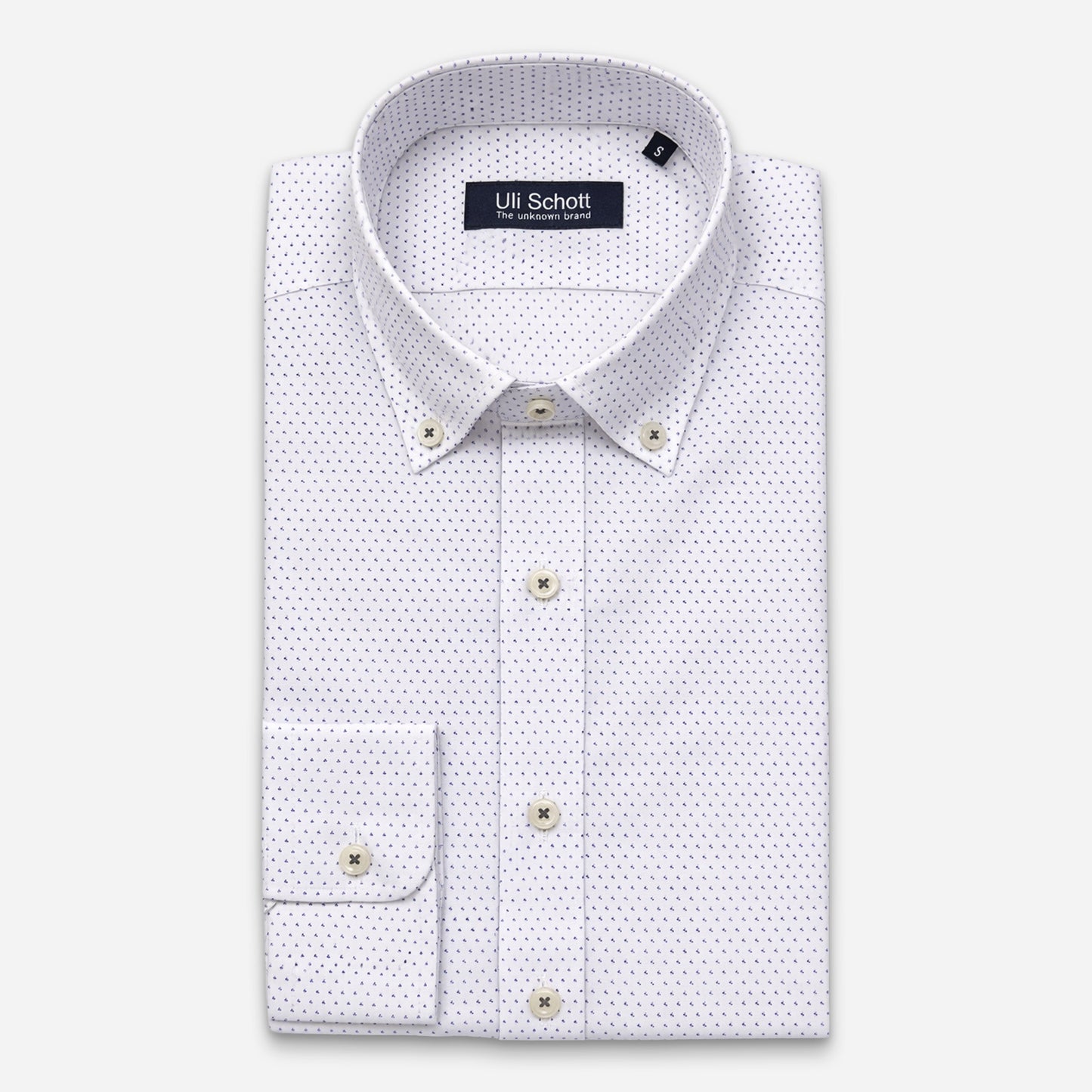 Almada Hemd Light-Blue Kleinmuster