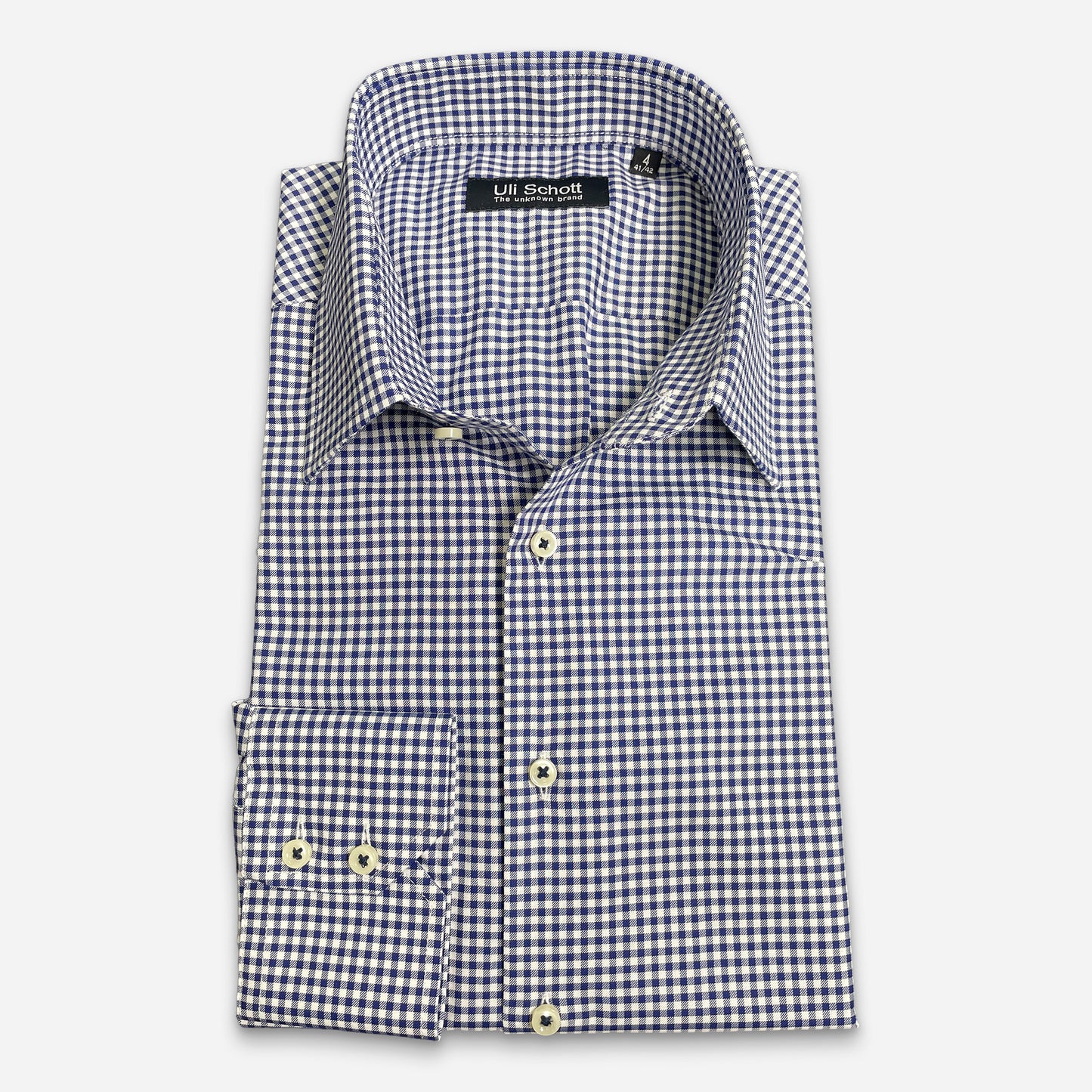 Ponte Hemd Navy Karo