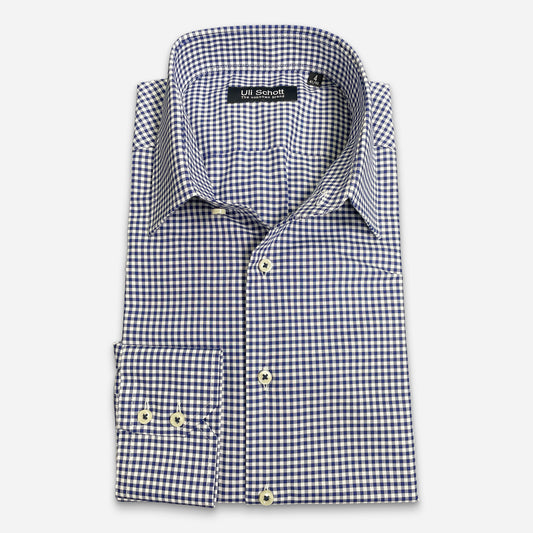 Ponte Hemd Navy Karo