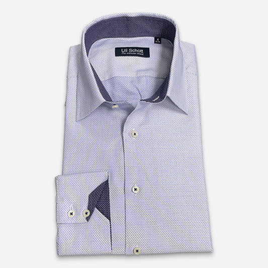 Santar Hemd Light-Blue Kleinmuster